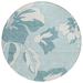 Blue/White 96 x 96 x 0.19 in Area Rug - Langley Street® Malchow Floral Machine Woven Indoor/Outdoor Area Rug in | 96 H x 96 W x 0.19 D in | Wayfair