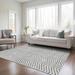 Gray/White 120 x 96 x 0.19 in Area Rug - Langley Street® Maliana Indoor/Outdoor Area Rug w/ Non-Slip Backing | 120 H x 96 W x 0.19 D in | Wayfair