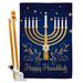 Angeleno Heritage Happy Hanukkah 2-Sided Polyster 40 x 28 in. Flag Set in Blue/Yellow | 40 H x 28 W in | Wayfair AH-HK-HS-137324-IP-BO-D-US20-AH