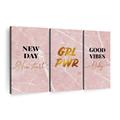 Trinx Girl Power Quotes Girl Power Quotes II On Canvas 3 Pieces Print in Black | 50 H x 32 W x 1.25 D in | Wayfair D6ACB7E59FE34A569248227D4456B964