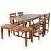 Loon Peak® Patio Dining Set Wood in Brown | 59.8 W x 35.4 D in | Wayfair 113CECF3530F4B5FB93A84659FC78613