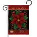 Breeze Decor Seasons Greetings Poinsettia 2-Sided Polyester 1'6.5" x 1'1" Garden Flag in Red | 18.5 H x 13 W in | Wayfair