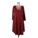 Zenana Premium Casual Dress: Burgundy Dresses - Women's Size Large