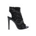 Roberto Cavalli Heels: Black Solid Shoes - Women's Size 37 - Open Toe