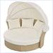 Latitude Run® Modern Outdoor Wicker Rattan Round Sofa Furniture Set w/ Retractable Canopy Wicker/Rattan in Brown | Wayfair