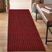 Red 6' x 73' Area Rug - Ebern Designs Runner Rug Hallway Non Slip Rubber Back Custom Size As Carpet Doormat Throw Rug Striped | Wayfair