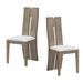 Millwood Pines Dining Chair Set Of 2 MDF Accent Chair Faux Leather/Wood/Upholstered in Brown | 39.76 H x 19.29 W x 17.12 D in | Wayfair