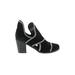 Heels: Slip On Chunky Heel Chic Black Shoes - Women's Size 7 1/2 - Round Toe