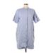 Everlane Casual Dress - Mini Mock Short sleeves: Gray Print Dresses - Women's Size 8