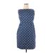 Joe Fresh Casual Dress - Sheath High Neck Sleeveless: Blue Dresses - Women's Size 14