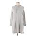 Vineyard Vines Casual Dress - Mini High Neck Long sleeves: Gray Marled Dresses - Women's Size Medium