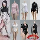 Multicolour 1/6 Scale Female Long Sleeved Diving Suit Surfing Wet Suit One Piece Half Body Swimsuit