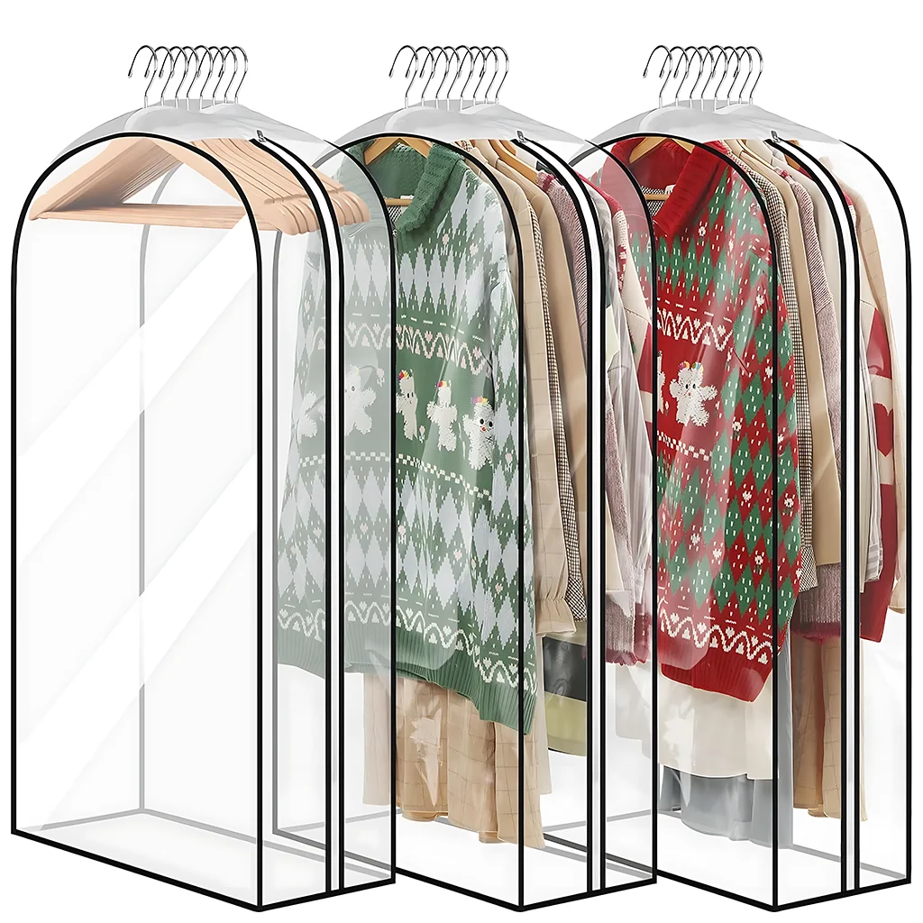 Kleidung Staub Abdeckung Lagerung Kleidung Hängen Tasche Haushalt Transparent Wasserdichte Anzug Abdeckung Schwarz Wraparound Waschbar Staub Abdeckung