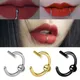 1pcs New Punk Fake Lip Nose Unisex Stainless Steel Fake Piercing Body Clip Hoop Earring Body Jewelry