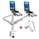 OA-12X aluminum multifunctional dual arm two pad desk mount 10"-15" double laptop table holder stand