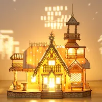 3D hölzerne architekto nische Modell dekoration kreative Feiertags feier geschenk diy Versammlung