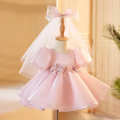 Girl's Dress Western Style Children's Flower Girl Wedding Little Girl Birthday Full-Year Baby Girl