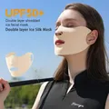 Women Men Sunscreen Mask Outdoor Sports Cycling Breathable Washable Reusable Double Layer Ice Silk