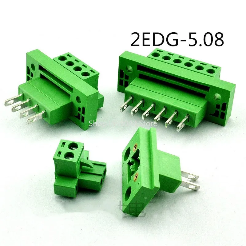 2sets KF2EDGWB 5,08mm 2/3/4/5/6/7/8/9/10/12Pin Wand Terminal Stecker Typ 2EDG 5,08mm Pitch Stecker PCB Schraube Terminal Block Image