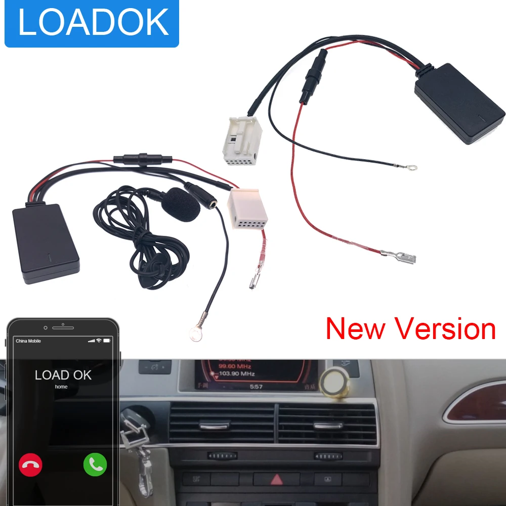 12Pin Drahtlose Audio Eingang Auto Bluetooth Modul Aux Kabel Adapter Für Audi A3 TT A4 S4 A6 A8 A8L 2007-2014 sechs-disc CD Image