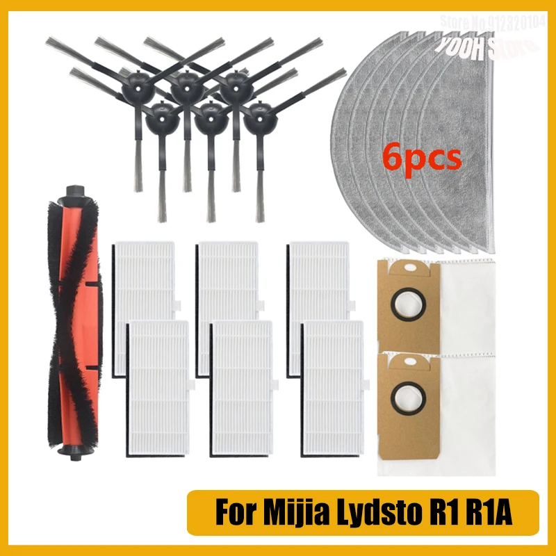 Hauptseite bürste Hepa Filter Staubbeutel Mop Stoff Lappen für Xiaomi Mijia Lydsto R1 R1A S1 Roboter Staubsauger Kit Teile Zubehör Image