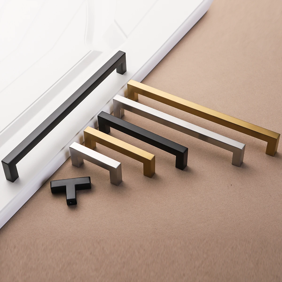 Tür Handl Edelstahl Küche Pull Platz Küche Möbel Silber Schwarz Küche Tür Handl Europäischen Stil schrank handl Image