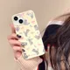 INS Cute Cartoon Cat Pink Bow Laser Yellow Background Case for iPhone 15 14 13 Pro Max 12 Pro Plus