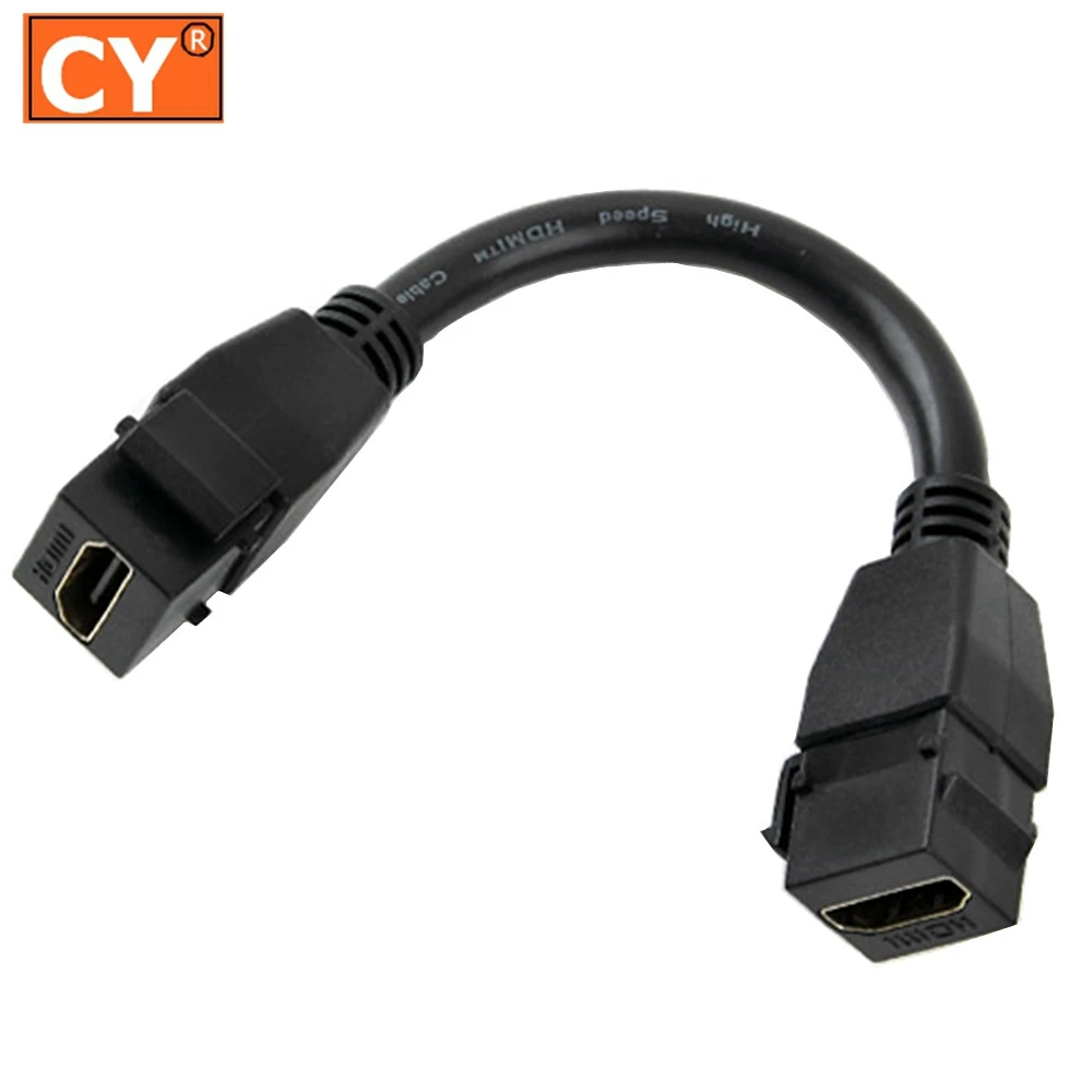 Keystone Jack Pigtail HDMI-kompatible Buchse zu HD Buchse Stecker Kopf F/F Adapter für Wand verlängerung kabel 4k Koppler Image