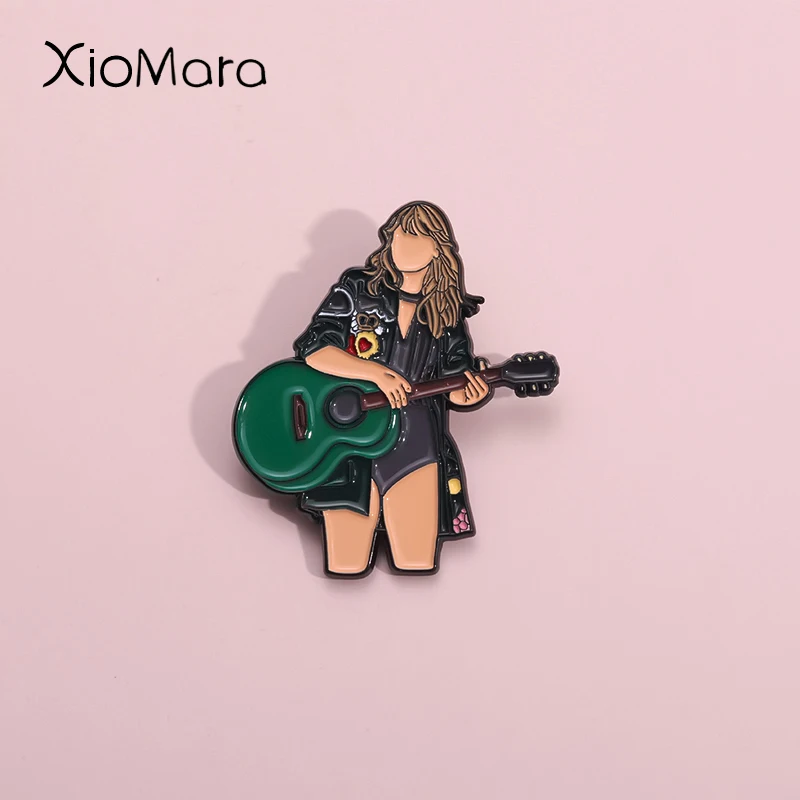 Mode Cool femme chanteuse émail broche guitare Rock Album de musique pour femmes hommes Fans sac à dos sac chapeau vêtements accessoires cadeaux