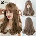 7JHH WIGS-Perruque longue ondulée blonde miel pour femme postiche synthétique haute densité avec