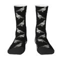 Chaussettes longues All Seasons Crew pour hommes et femmes bas Pigeon Walk fond noir Harajuku