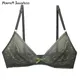 Soutien-gorge en dentelle Ultra-mince pour femmes grande taille Perspective solide Lingerie