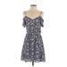 Jessica Simpson Casual Dress: Blue Floral Motif Dresses - Women's Size Small