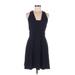 Claudie Pierlot Casual Dress - Fit & Flare: Blue Solid Dresses - Women's Size 38