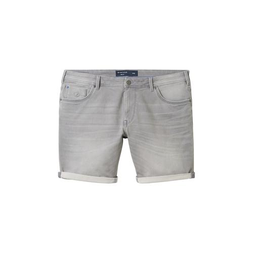 TOM TAILOR Herren Plus - Jeansshorts, grau, Uni, Gr. 40