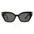 Juliette Smoke Cat Eye Sunglasses Ft1031 01a 52 - Black - Tom Ford Sunglasses