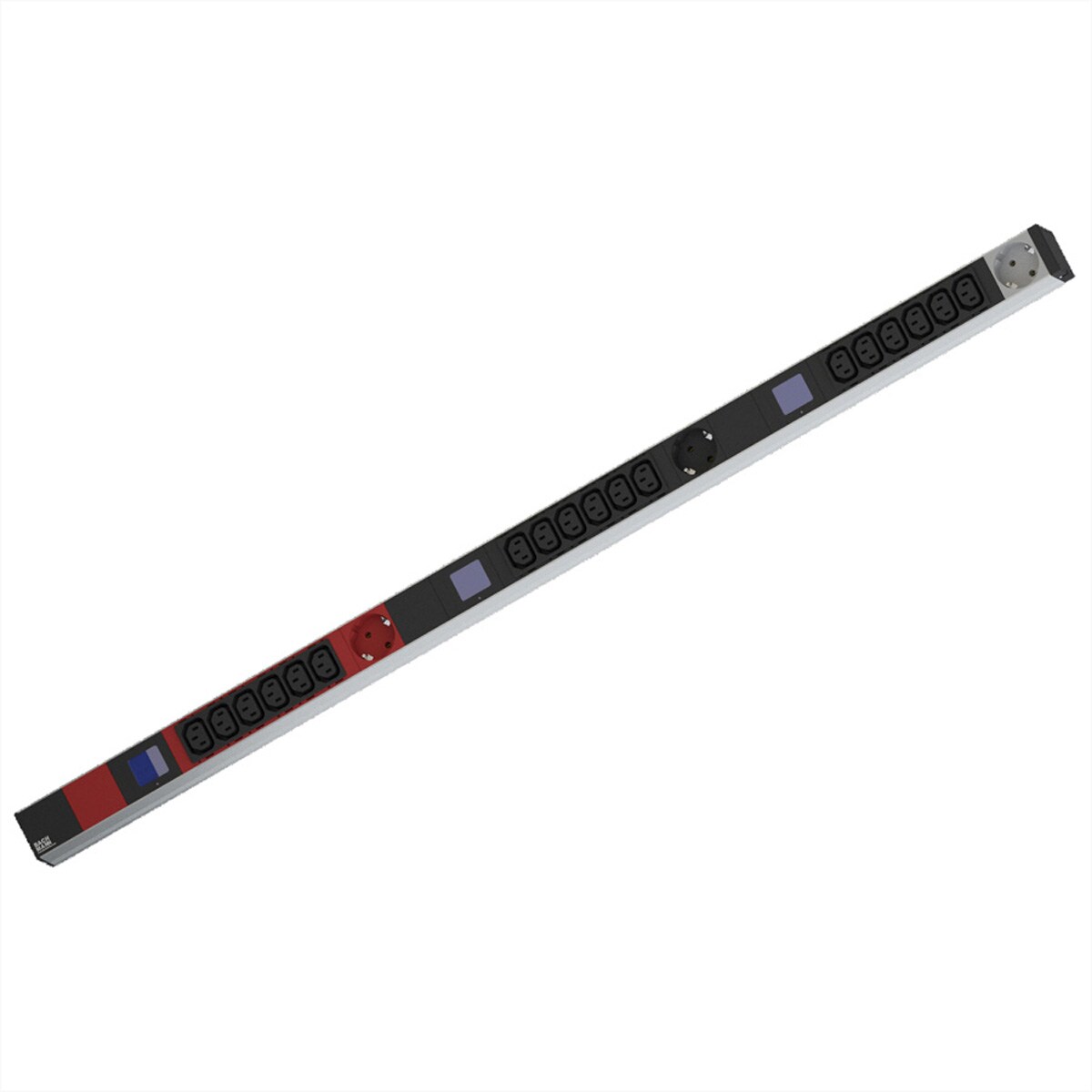 BACHMANN BN0500 19" PDU 1HE 18xC13 3x Schutzkontakt, Leistungsmessung, Anschluss CEE 3x 16A, rot Image