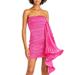 AMUR Kayleigh Satin Strapless Dress - Pink