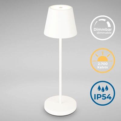 B.k.licht - Tischlampe - 2,6W, 240lm, kabellos, led, dimmbar, warmweiß, weiß Image