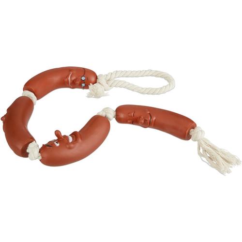Hundespielzeug Wurst, kleine & mittlere Hunde, robust, ohne Quietscher, Kauspielzeug, 65 cm lang,