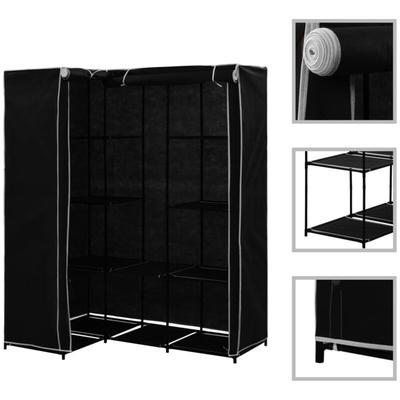 Vidaxl - Eckkleiderschrank Schwarz 130 x 87 x 169 cm