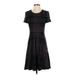 Betsey Johnson Casual Dress - Fit & Flare: Black Houndstooth Dresses - Women's Size 4