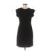 Express Casual Dress - Sheath Crew Neck Short sleeves: Black Print Dresses - Women's Size Small