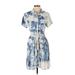 Velvet Heart Casual Dress - Shirtdress: Blue Tie-dye Dresses - Women's Size X-Small