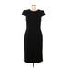 Betsey Johnson Casual Dress - Sheath High Neck Short sleeves: Black Solid Dresses - Women's Size 8