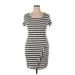 41Hawthorn Casual Dress - Sheath Scoop Neck Short sleeves: Gray Color Block Dresses - Women's Size X-Large