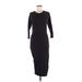 James Perse Casual Dress - Midi: Black Solid Dresses - Women's Size Medium