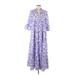 Shein Casual Dress - Midi V-Neck 3/4 sleeves: Purple Dresses - Women's Size 6