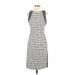 Zara Basic Casual Dress - Sheath: Gray Grid Dresses - Women's Size Small