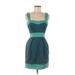 French Connection Casual Dress - Sheath: Teal Color Block Dresses - Women's Size 4